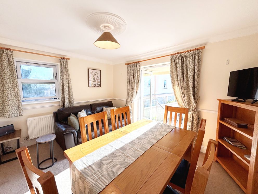 2, The Riviera, Torquay - Dining Room with French Doors onto terrace with harbour and sea views.