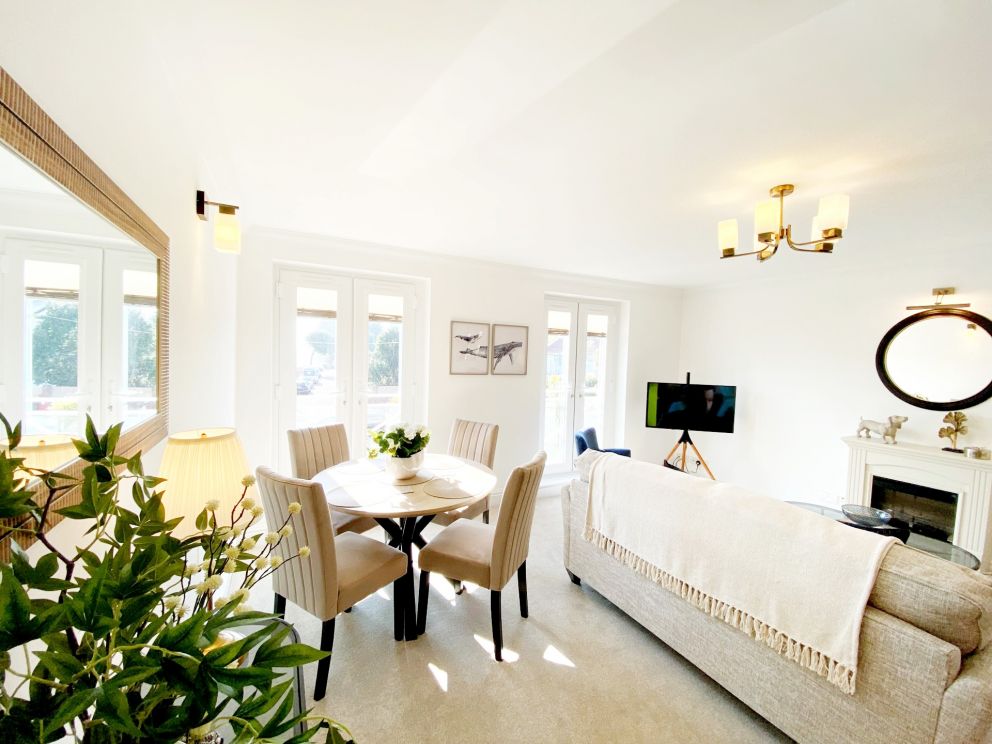 Open plan living space in the Degas Suite at The Corbyn Apartments in Torquay