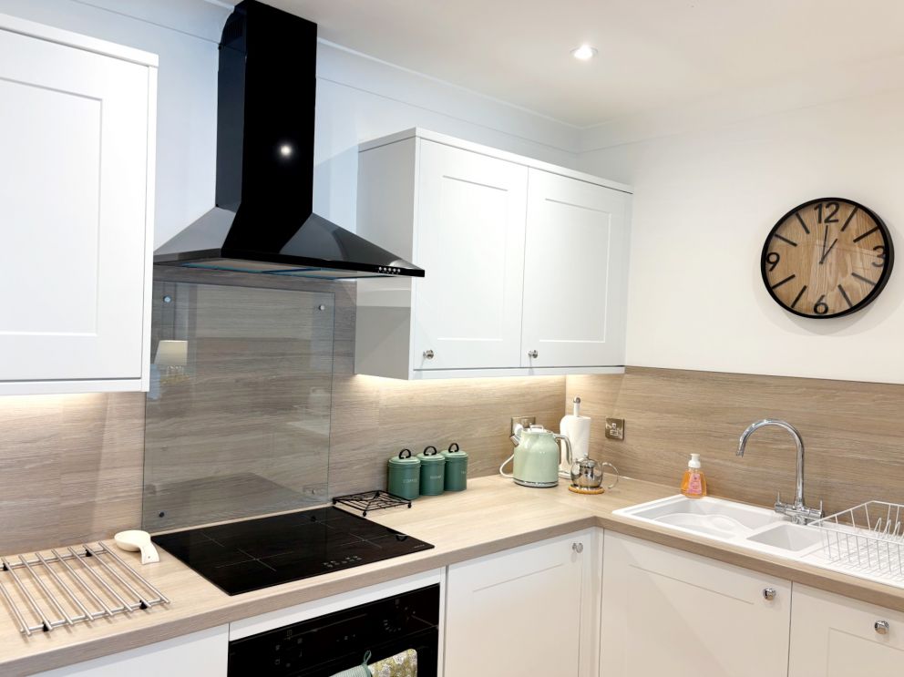 Forbes Ground Floor Suite at The Corbyn Apartments in Torquay. Well equipped kitchen.