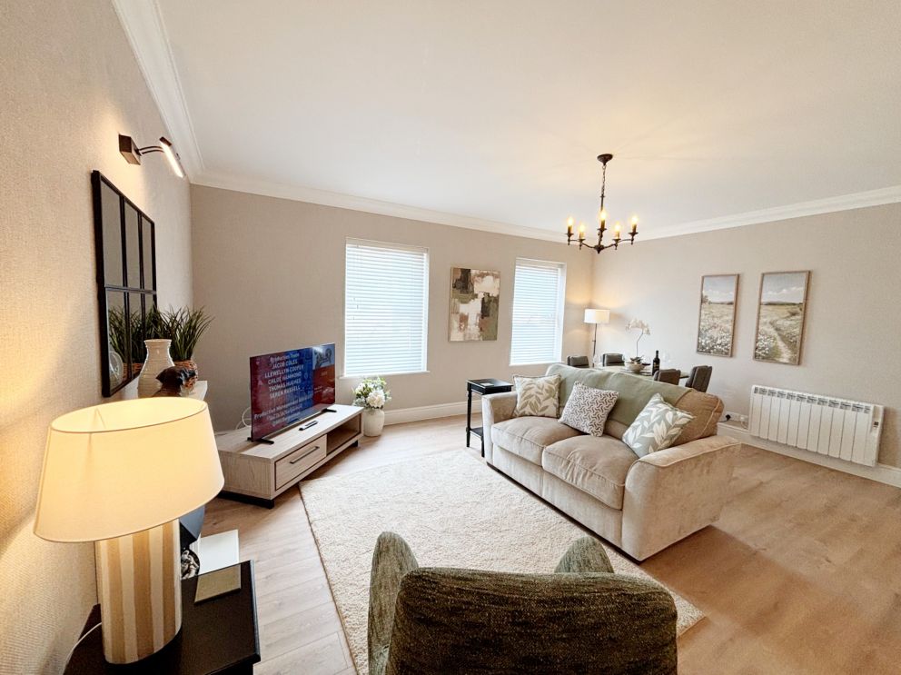 Forbes Ground Floor Suite at The Corbyn Apartments. Living Space in newly refitted easier access self catering.