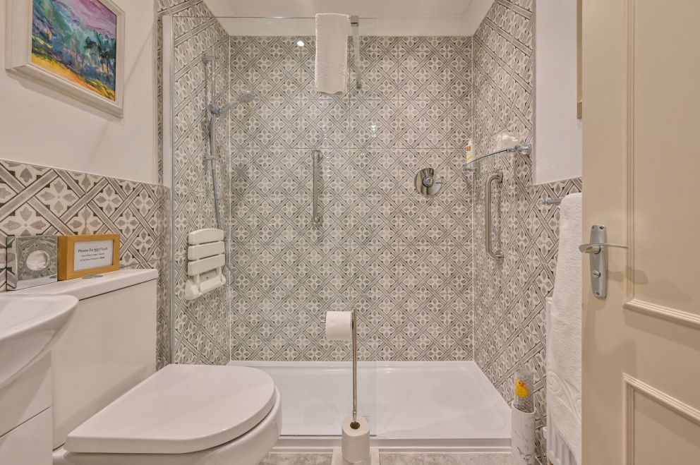 Accessible Shower in The Bathroom - Apartment 2 - The Muntham Luxury Holiday Apartments in Torquay