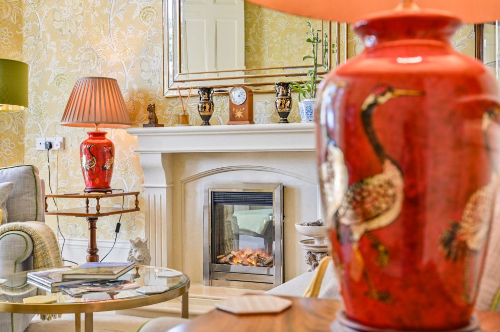 Living Room with flame effect fire - Apartment 2 - The Muntham luxury holiday Apartments