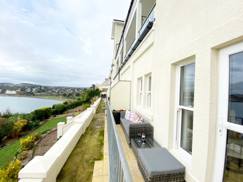 Private balcony with garden and sea views - No. 1 Marina Court Torquay
