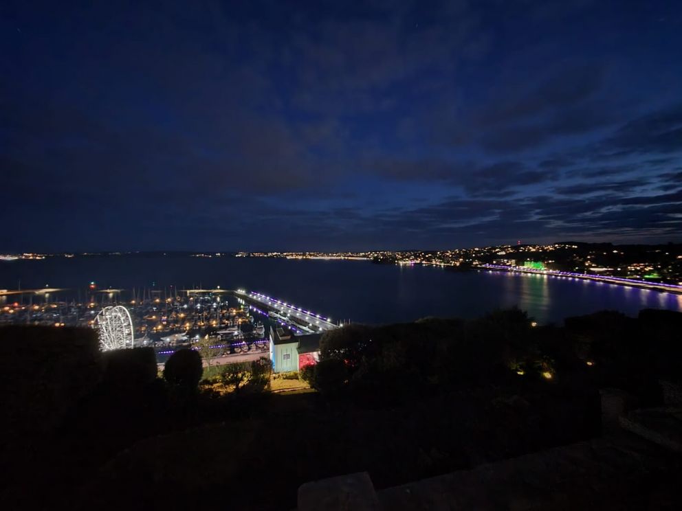 Night time view from No. 1 Marina Court in Torquay. Sea View Apartment
