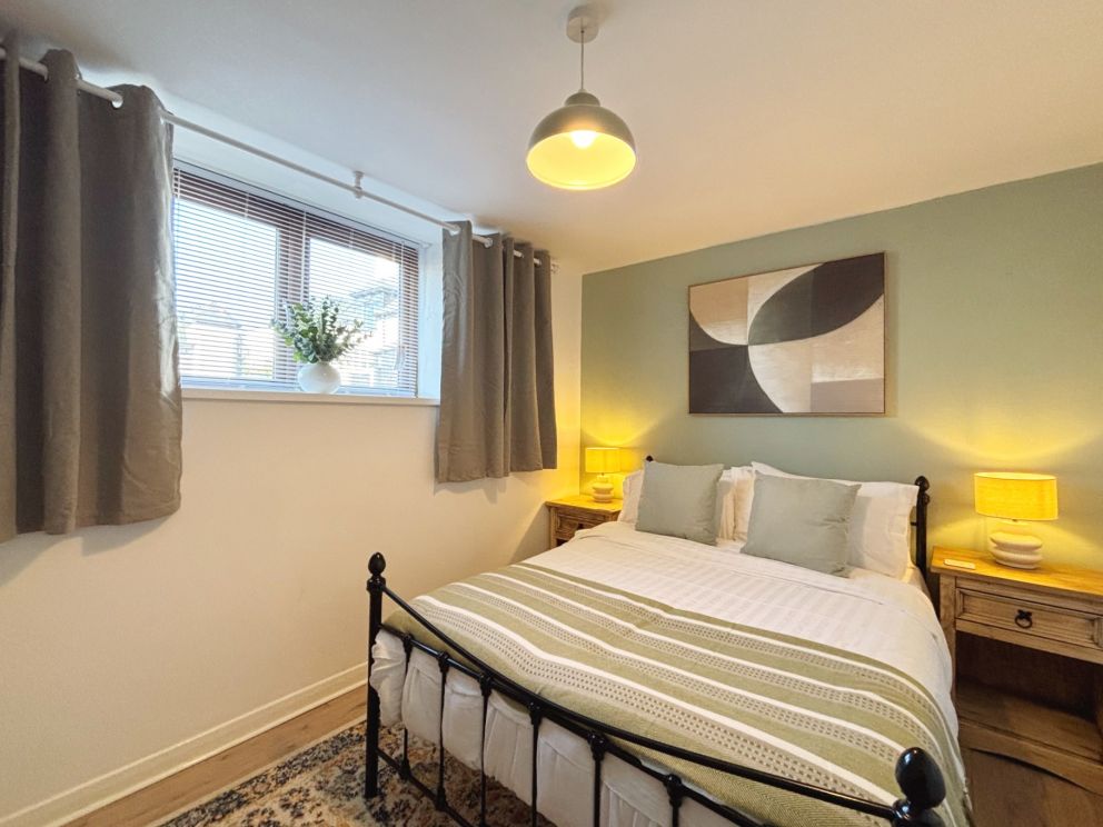 The Bedroom at 1 Torwood Gables - with black out curtains for a good sleep.
