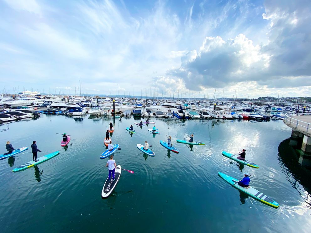 paddleboarding in Torquay for sportcations on The English Riviera